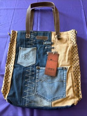 Traveltwli Upcycled Denim Pachwork Tote Bag
